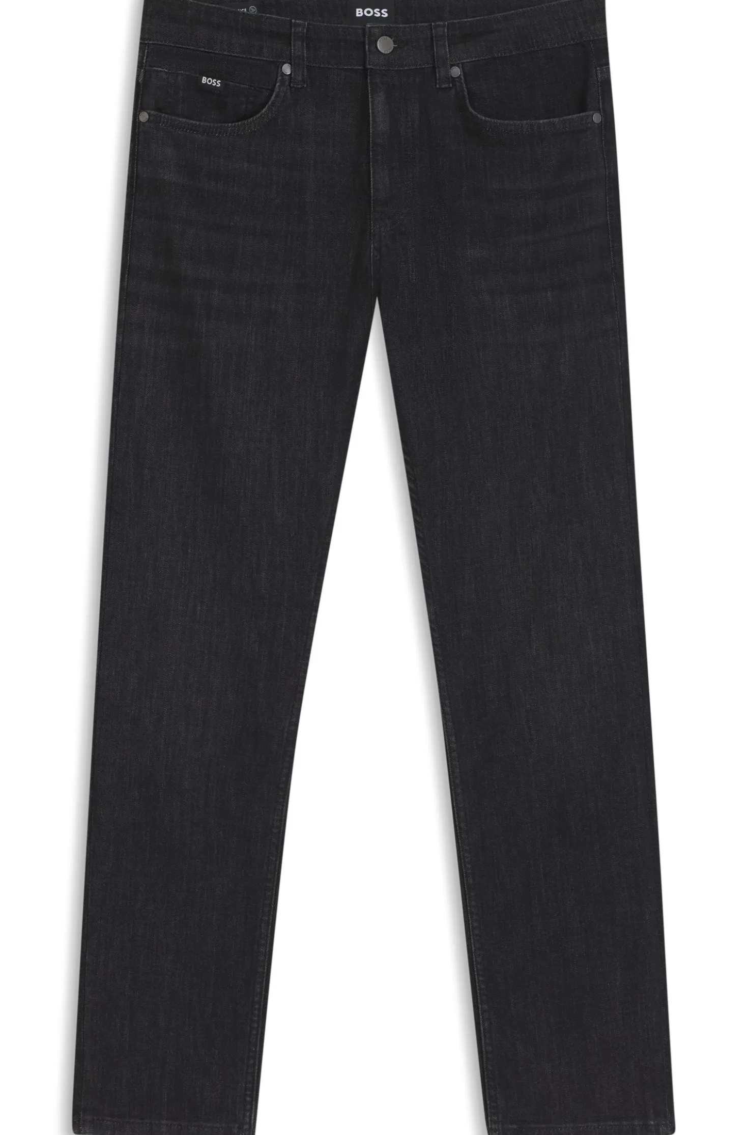 Delaware Slim-Fit Jeans aus knitterfreiem Denim in Grau