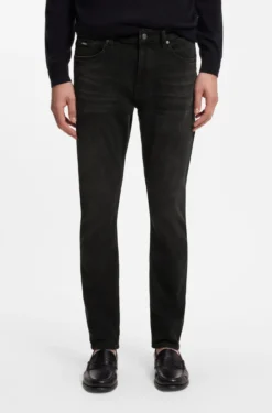 Delaware Slim-Fit Jeans aus schwarzem Stretch-Denim
