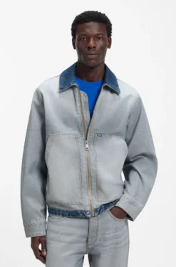 Denim Jacke mit umgekehrtem Styling