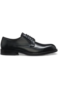 Derbys aus Brush-off-Leder mit Logo-Prägung