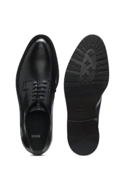 Derbys aus Brush-off-Leder mit Logo-Prägung