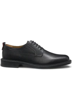 Derbys aus genarbtem Leder