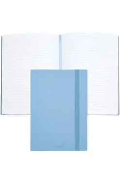 DIN-A5-Notizbuch aus pastellblauem Kunstleder