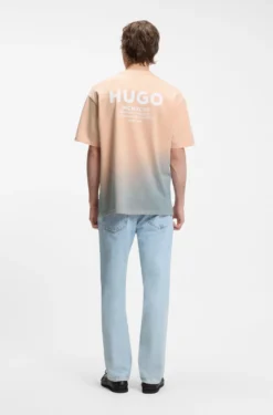 Dip-dyed T-Shirt aus Baumwoll-Jersey mit Logo