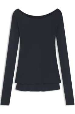 Doppellagiges Jersey-Top aus dünnem Jersey
