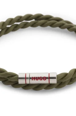 Doppeltes Armband aus geflochtenem Leder
