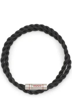 Doppeltes Armband aus geflochtenem Leder