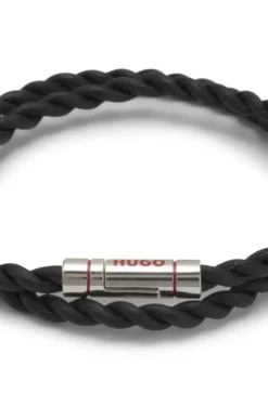 Doppeltes Armband aus geflochtenem Leder