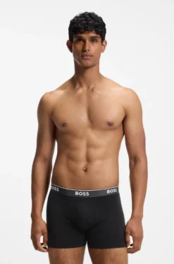 Dreierpack eng anliegende Boxershorts aus Stretch-Baumwolle mit Logo-Bund