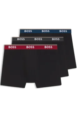 Dreierpack eng anliegende Boxershorts aus Stretch-Baumwolle mit Logo-Bund