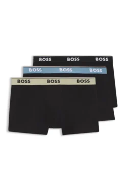 Dreierpack eng anliegende Boxershorts mit kurzem Bein aus Baumwolle mit Logo-Bund