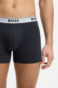 Dreierpack eng anliegende Boxershorts aus Stretch-Baumwolle mit Logos am Bund