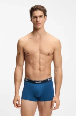 Dreierpack eng anliegende Boxershorts aus Stretch-Baumwolle mit kurzem Bein und Logo-Details