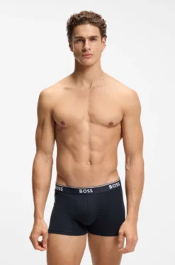 Dreierpack eng anliegende Boxershorts aus Stretch-Baumwolle mit kurzem Bein und Logo-Details