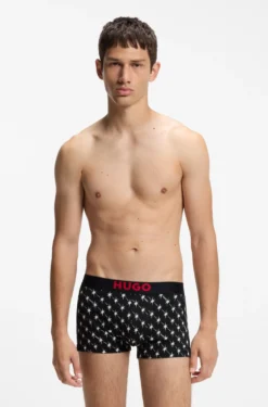 Dreierpack eng anliegende Boxershorts aus Stretch-Baumwolle mit kurzem Bein und Logo-Bund