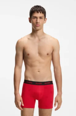 Dreierpack eng anliegende Boxershorts aus Stretch-Baumwolle