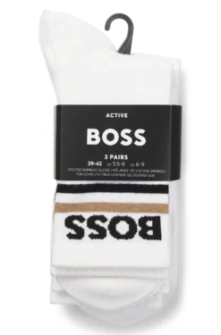 Dreierpack kurze Socken aus Bambus-Mix mit Logos