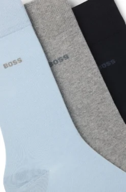 Dreierpack mittelhohe Socken aus Stretch-Gewebe