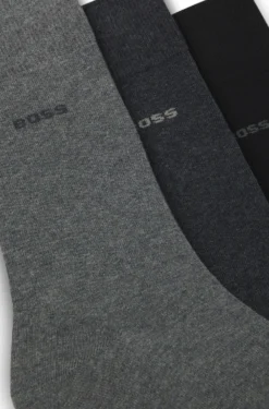 Dreierpack mittelhohe Socken aus Stretch-Gewebe