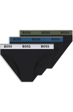 Dreierpack Slips aus Stretch-Baumwolle mit Logo am Bund