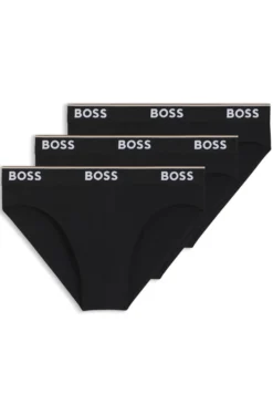 Dreierpack Slips aus Stretch-Baumwolle mit Logo am Bund