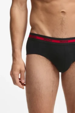Dreierpack Slips aus Stretch-Baumwolle mit Logos am Bund