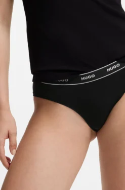 Dreierpack Slips aus Stretch-Baumwolle mit Logo-Bund
