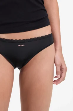 Dreierpack Slips mit Spitzenbesatz