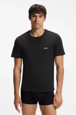 Dreierpack T-Shirts aus Baumwolle mit Logo-Stickerei
