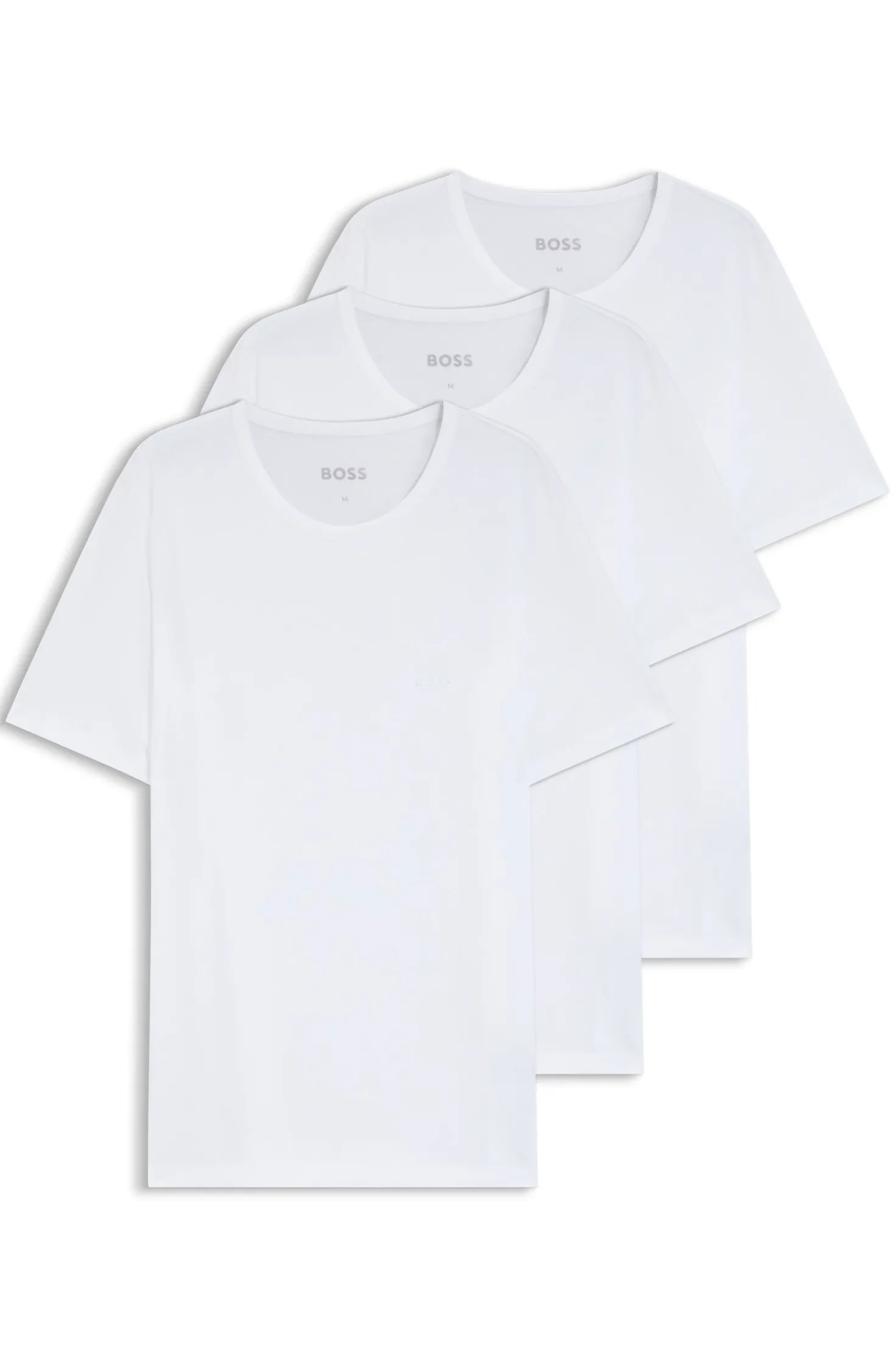 Dreierpack T-Shirts aus Baumwolle mit Logo-Stickerei