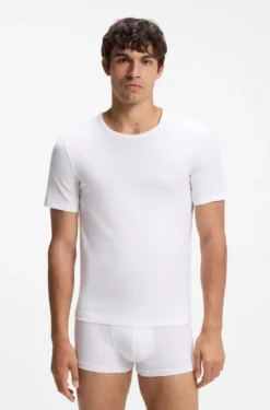 Dreierpack T-Shirts aus Baumwolle mit Logo-Stickerei