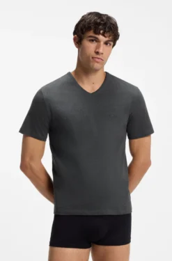 Dreierpack T-Shirts mit V-Ausschnitt aus Baumwolle