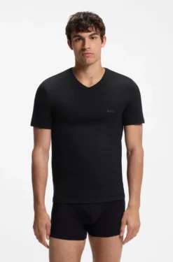 Dreierpack T-Shirts mit V-Ausschnitt aus Baumwolle