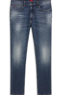 Dunkelblaue Slim-Fit Jeans aus bequemem Stretch-Denim