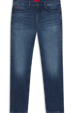 Dunkelblaue Slim-Fit Jeans aus bequemem Stretch-Denim