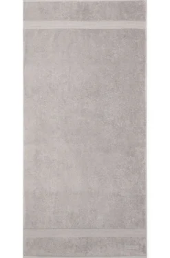 Duschtuch aus Baumwolle in Silber mit Logo-Stickerei