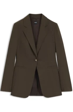 Einreihiger Blazer aus melangierter Schurwolle