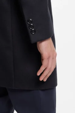 Eleganter Slim-Fit Mantel aus Wolle mit Kaschmir
