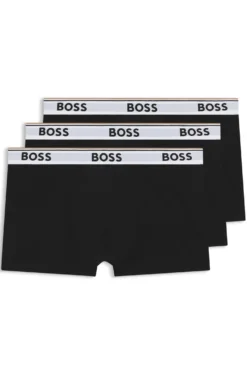 Eng anliegende Boxershorts aus Stretch-Baumwolle mit kurzem Bein und fortlaufenden Logos