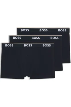 Eng anliegende Boxershorts aus Stretch-Baumwolle mit kurzem Bein und fortlaufenden Logos