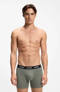 Eng anliegende Boxershorts mit Logo aus Stretch-Baumwolle im Dreierpack