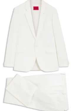 Extra Slim-Fit Anzug aus Stretch-Baumwolle-Seersucker mit drei Pieces