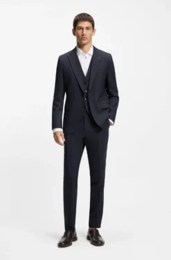 Extra Slim-Fit Dreiteiler aus strukturiertem Stretch-Gewebe