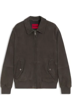 Extra Slim-Fit Jacke aus softem Veloursleder