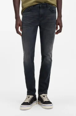 Extra Slim-Fit Jeans aus aschblauem Stretch-Denim