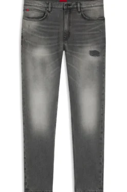 Extra Slim-Fit Jeans aus grauem, verwaschenem Stretch-Denim