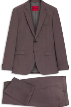 Extra Slim-Fit Popeline-Anzug aus Woll-Mix