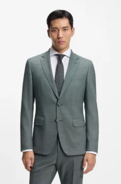Fein gemusterter Slim-Fit Zweiteiler aus Stretch-Gewebe