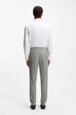 Fein gemusterte Slim-Fit Hose aus Stretch-Wolle