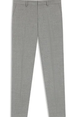 Fein gemusterte Slim-Fit Hose aus Stretch-Wolle